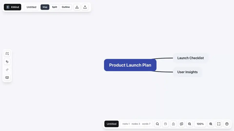 Animation of adding a built-in icon to a KMind Zen node