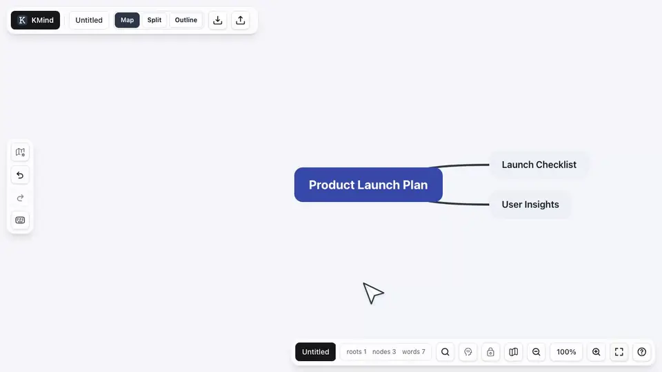 Animation of adding a tag to a KMind Zen node from the context-menu quick actions