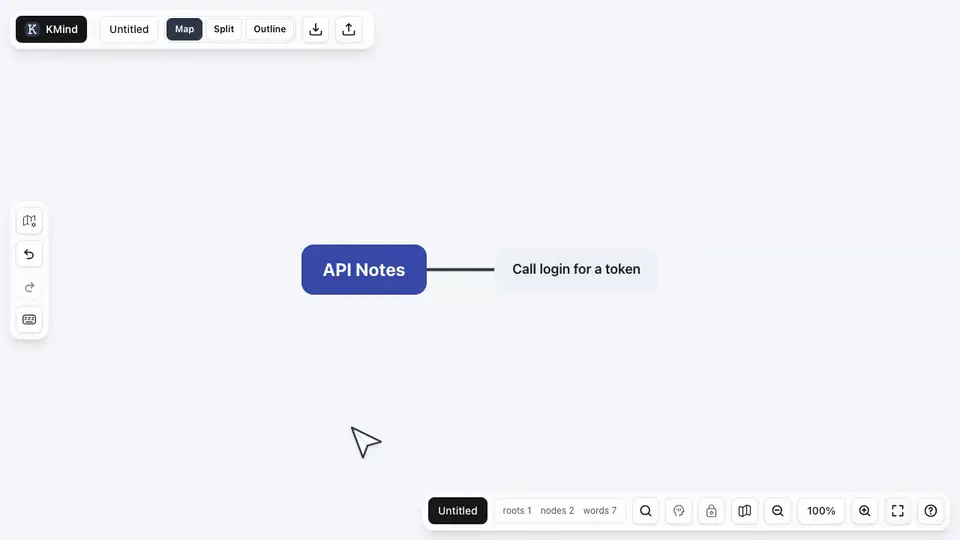 Animation of marking text as inline code and converting a paragraph to a code block in KMind Zen