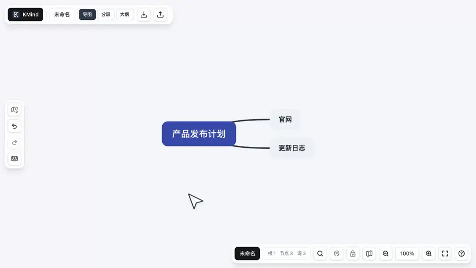 KMind Zen 中给节点添加外部链接的动图