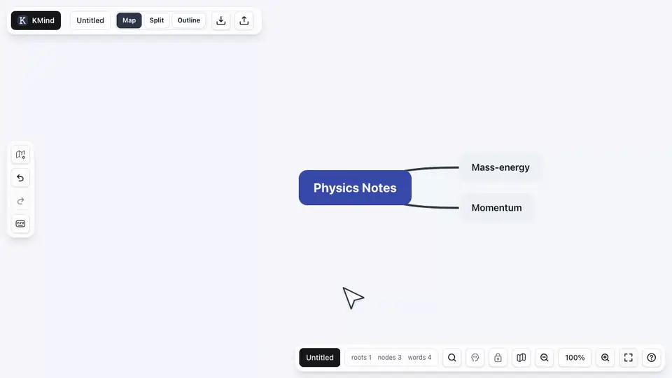 Animation of bold text, a colour change and a formula inside a KMind Zen note