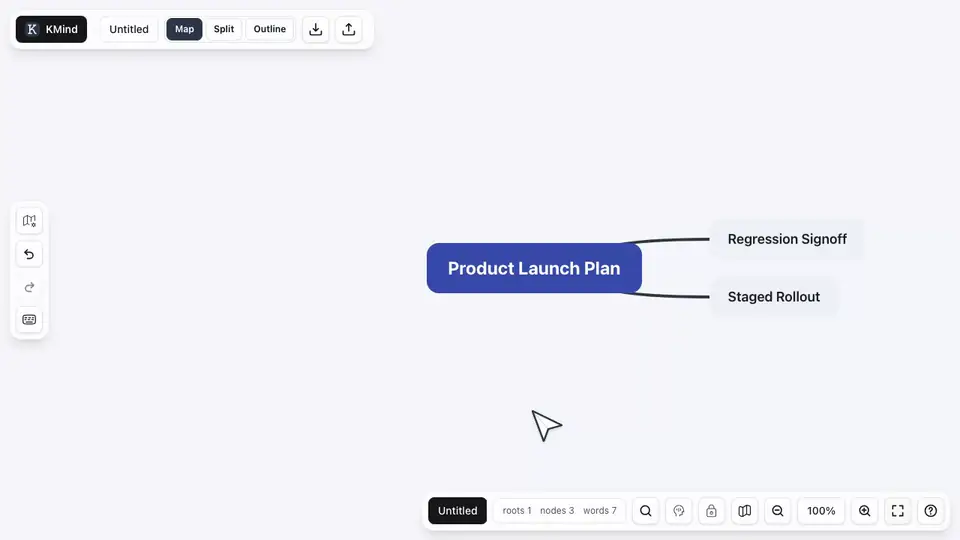 Animation of opening the KMind Zen comments panel with the shortcut and adding a comment