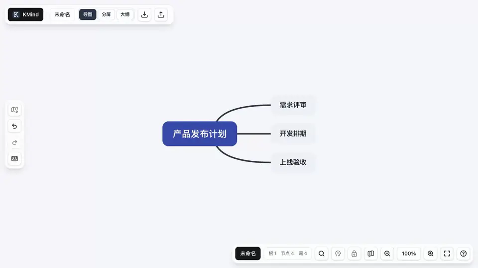 KMind Zen 中拖拽节点到另一个节点上改变层级的动图