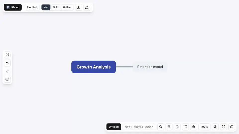 Animation of inserting a LaTeX formula in KMind Zen from the slash menu