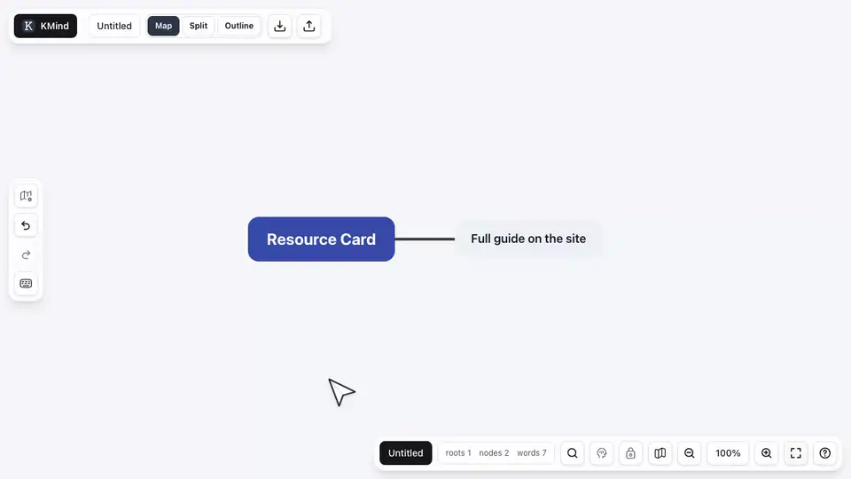 Animation of adding a hyperlink to selected text in KMind Zen
