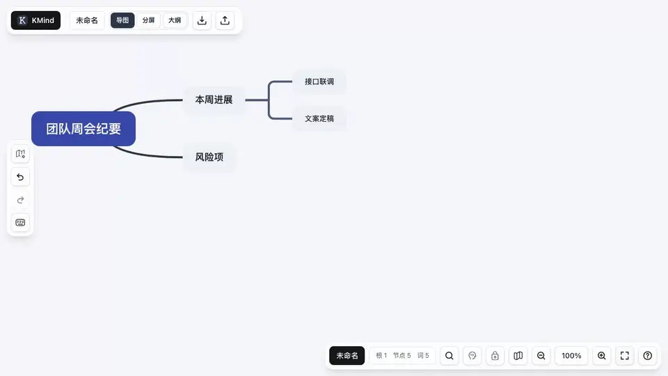 KMind Zen 中把节点复制为图片并粘贴回画布的动图